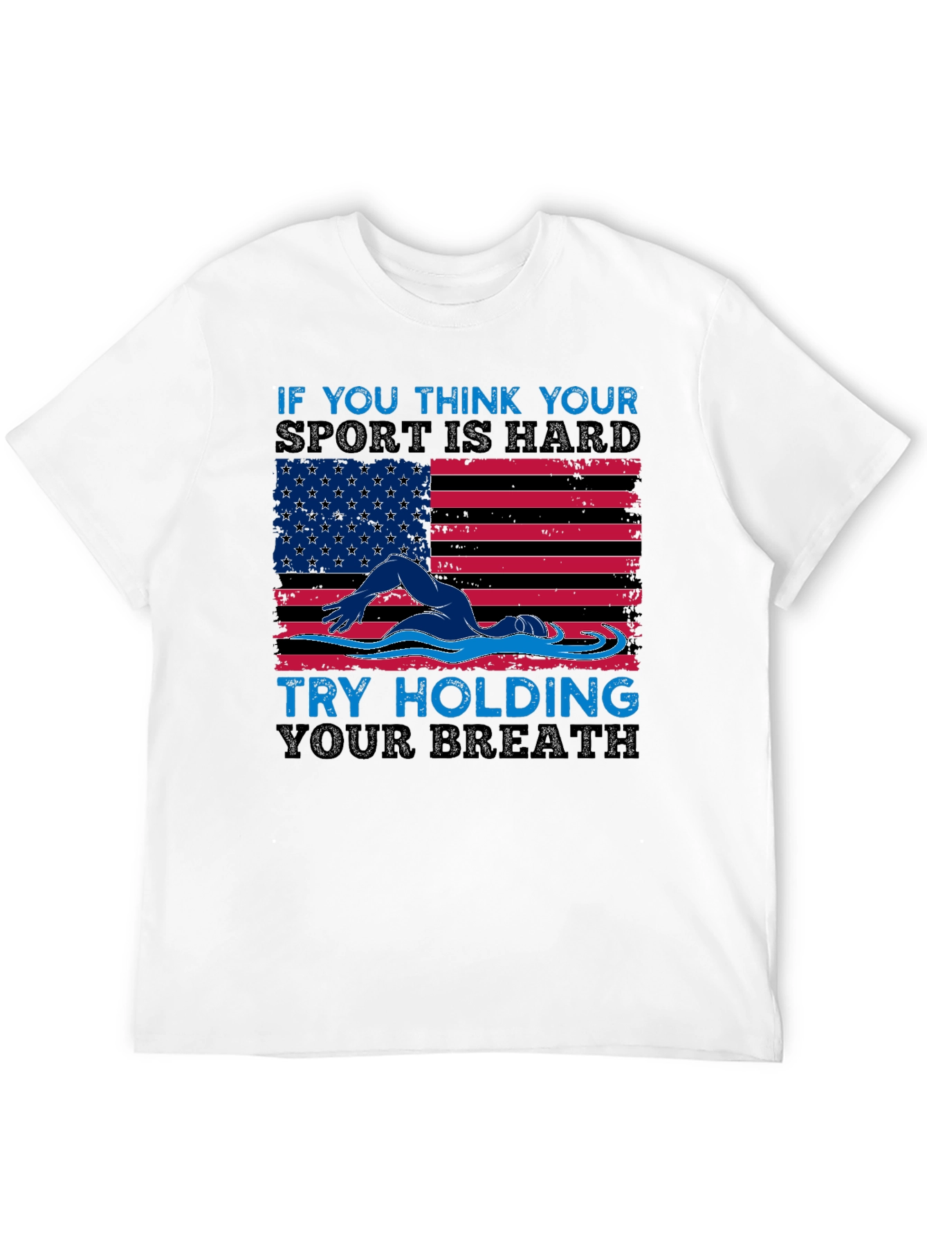 USA Flag Swimming T-Shirt - Hold Your Breath!