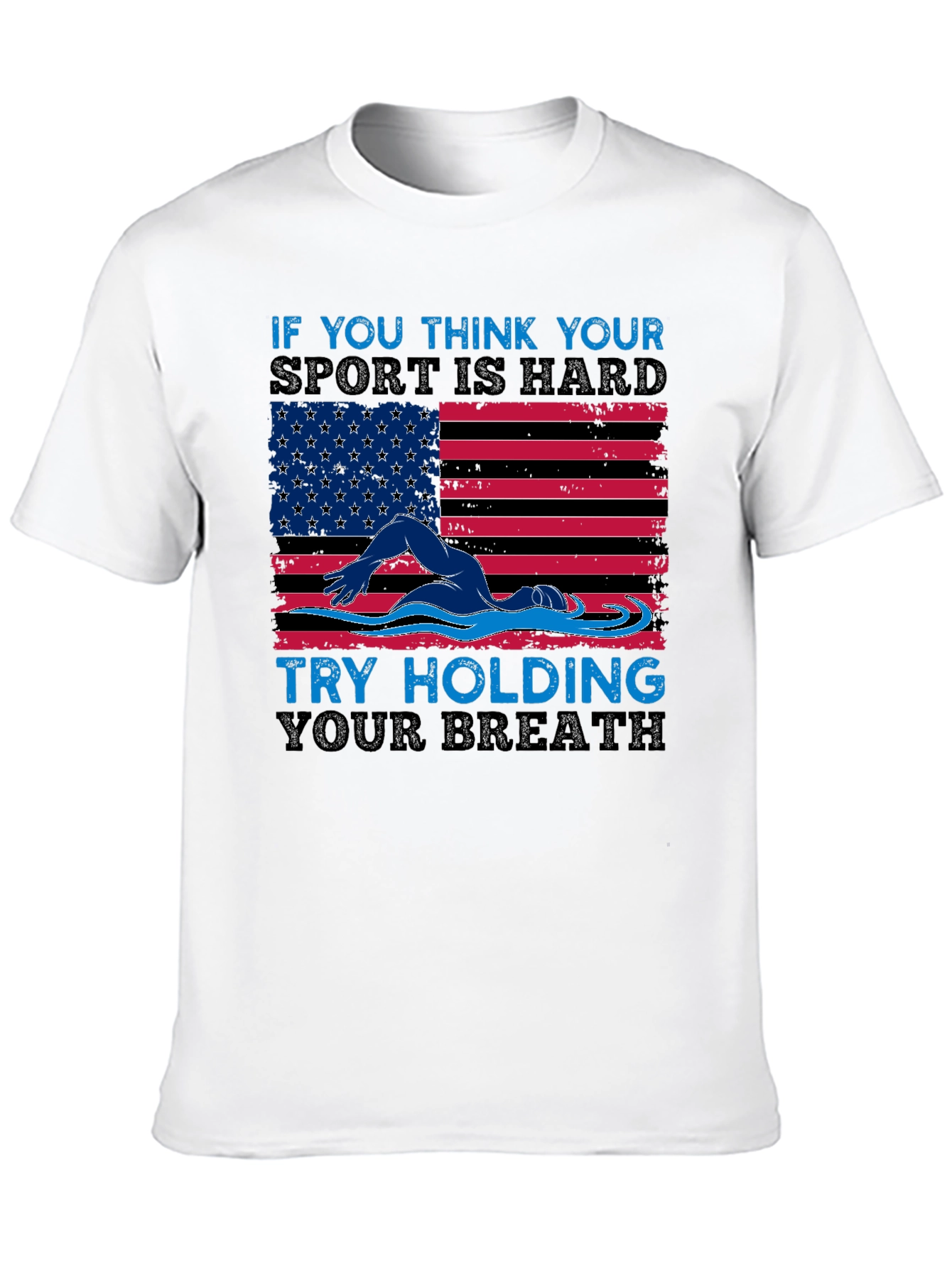 USA Flag Swimming T-Shirt - Hold Your Breath!