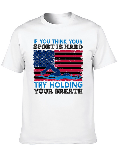USA Flag Swimming T-Shirt - Hold Your Breath!