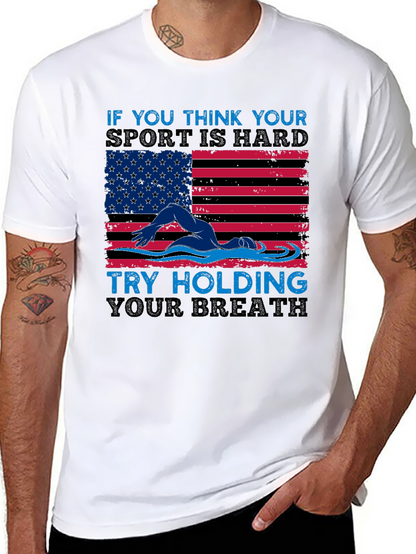 USA Flag Swimming T-Shirt - Hold Your Breath!