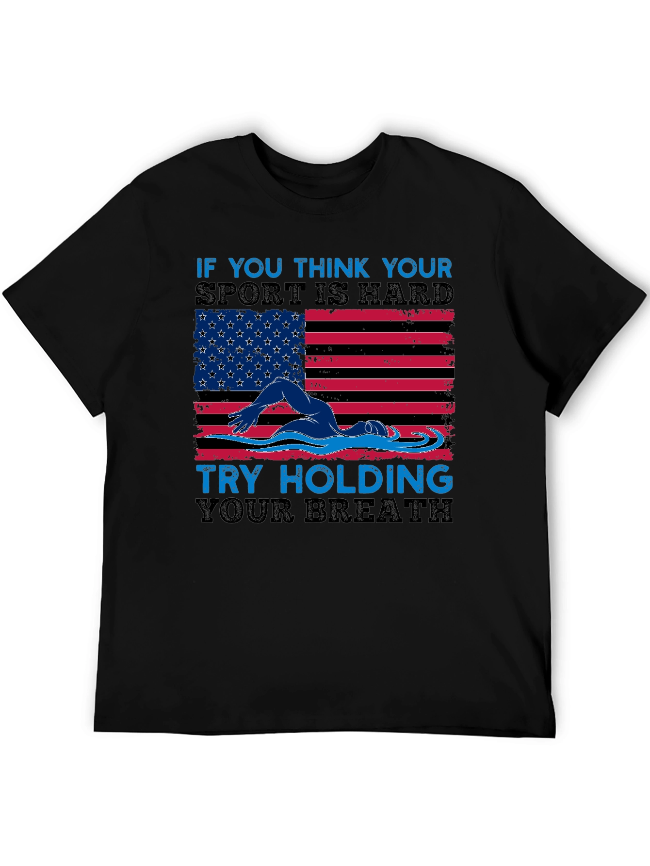 USA Flag Swimming T-Shirt - Hold Your Breath!
