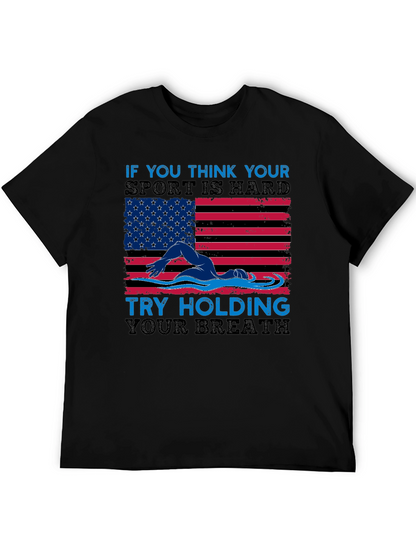 USA Flag Swimming T-Shirt - Hold Your Breath!