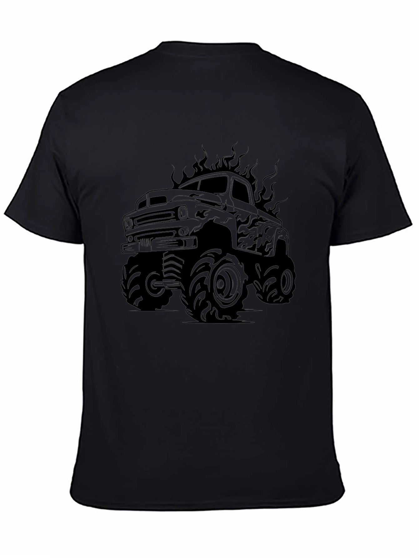 Monster Truck Graphic Tee - Black Cotton Shirt