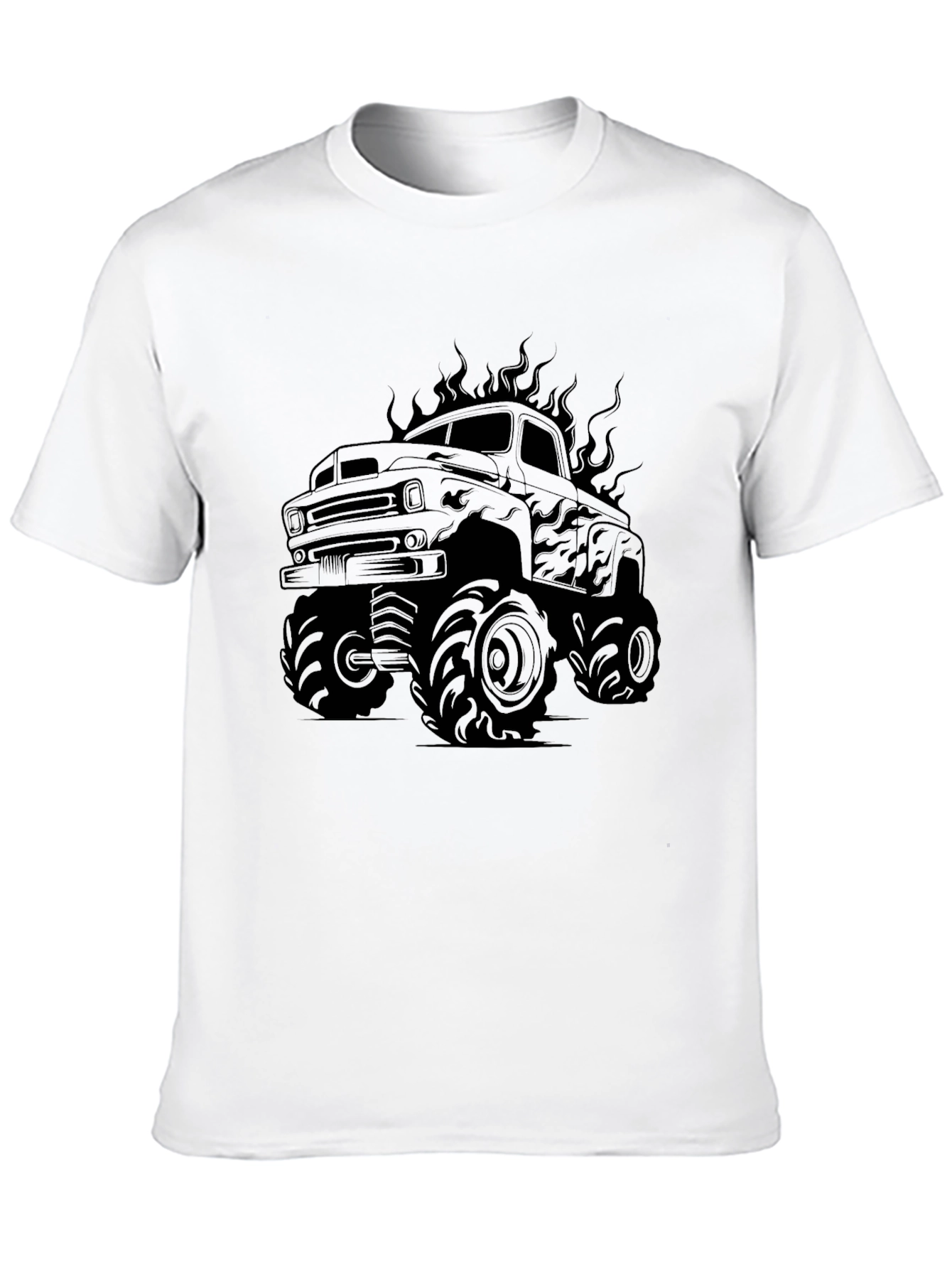Monster Truck Graphic Tee - Black Cotton Shirt