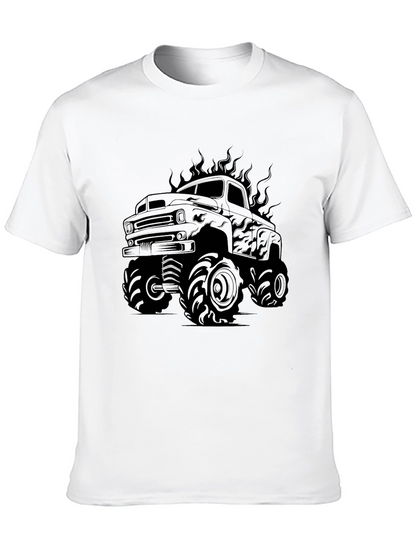 Monster Truck Graphic Tee - Black Cotton Shirt