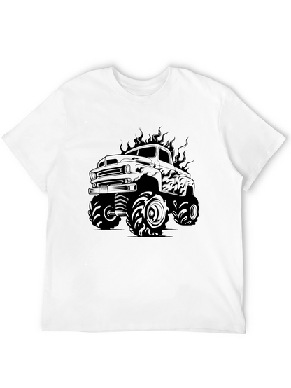Monster Truck Graphic Tee - Black Cotton Shirt