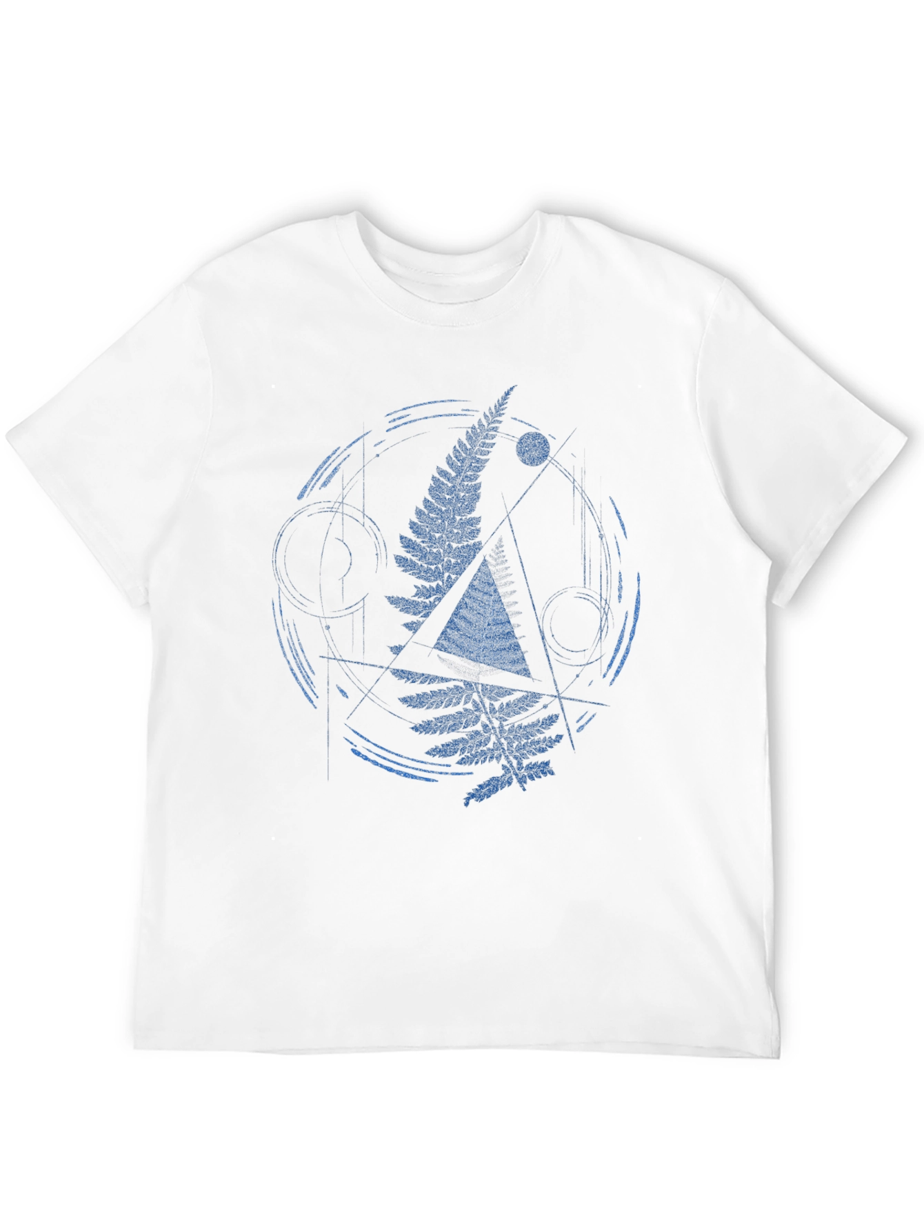 Geometric Fern Graphic Print Mens T-Shirt