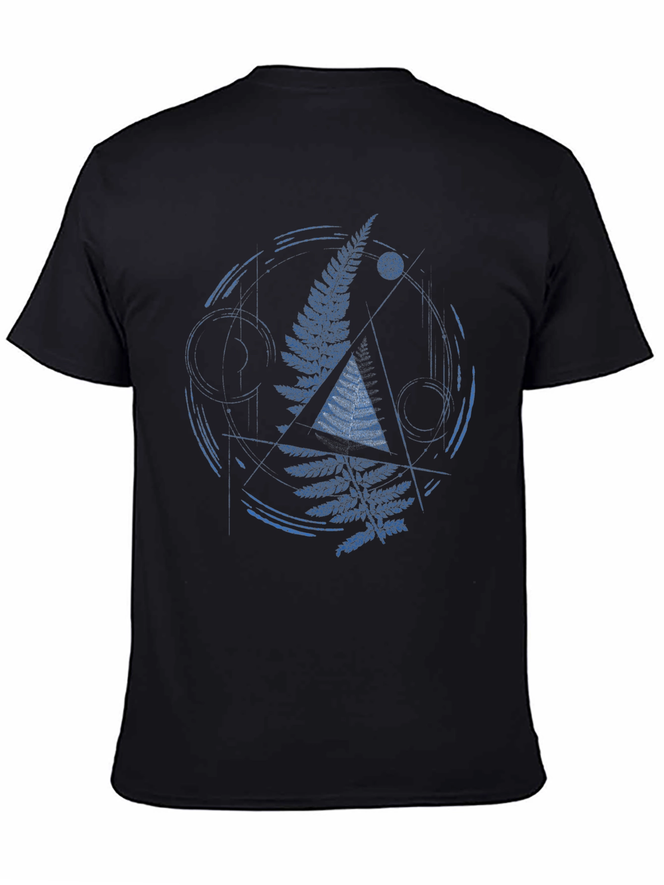 Geometric Fern Graphic Print Mens T-Shirt