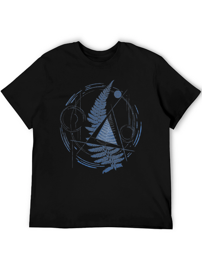 Geometric Fern Graphic Print Mens T-Shirt