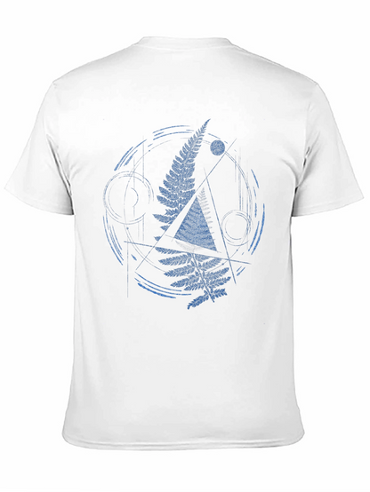 Geometric Fern Graphic Print Mens T-Shirt