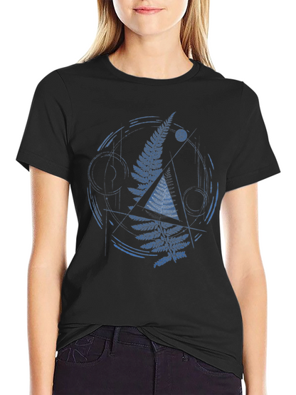 Geometric Fern Graphic Print Mens T-Shirt