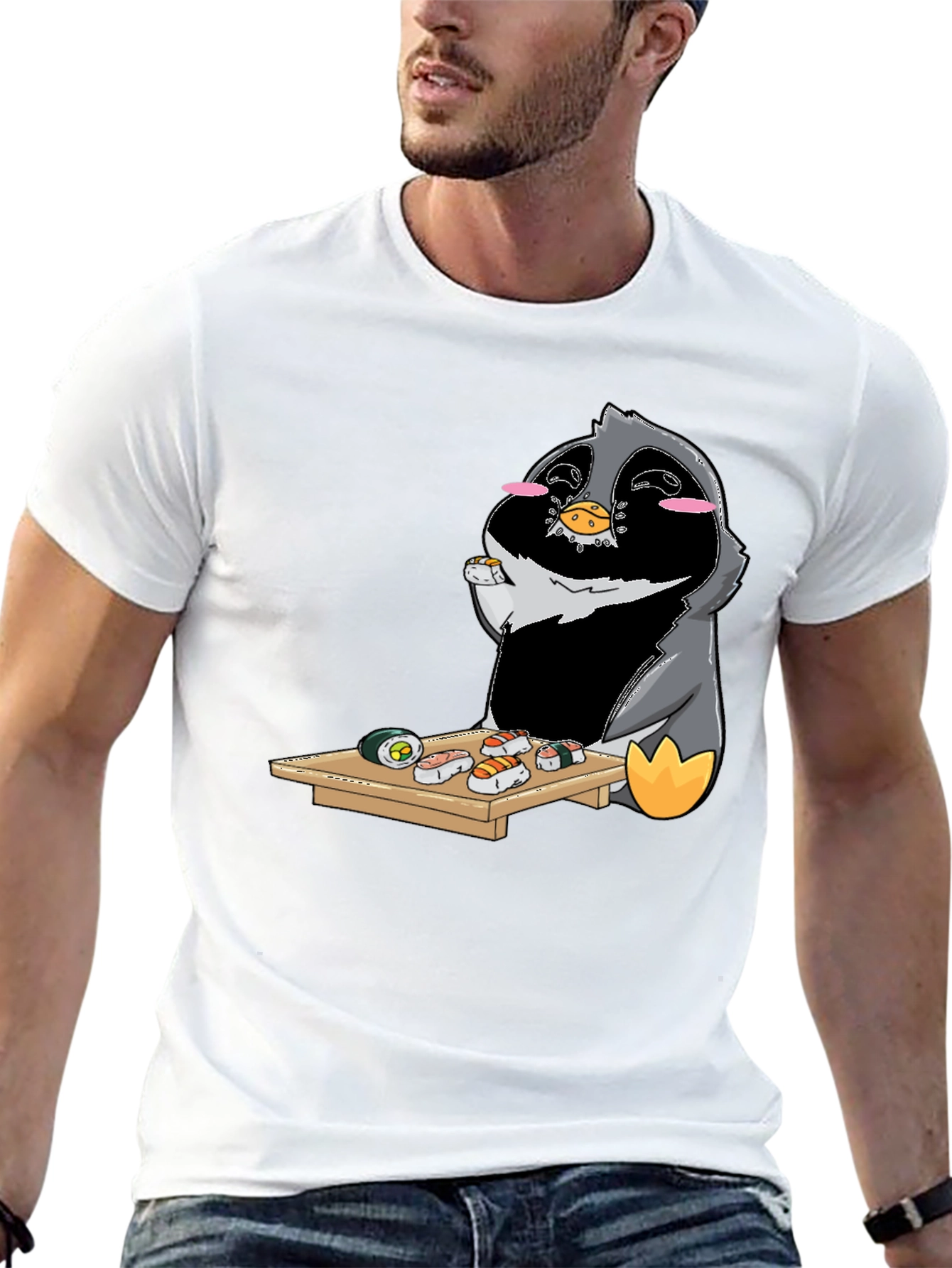 Sushi Penguin Graphic Tee