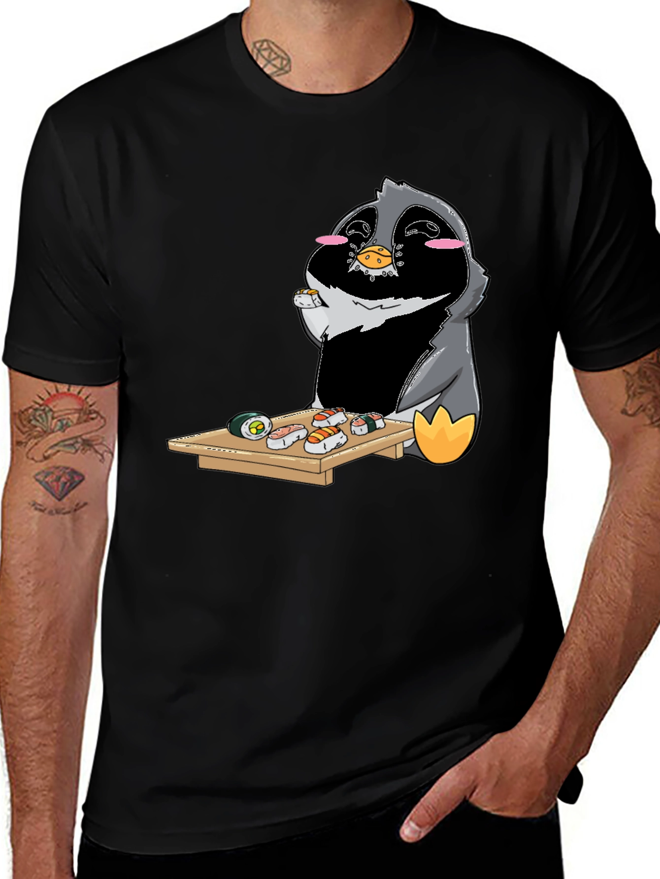 Sushi Penguin Graphic Tee