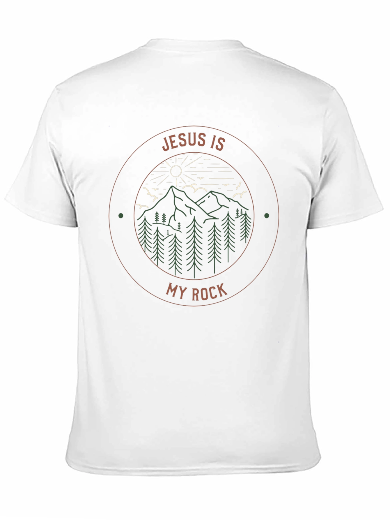 Jesus Is My Rock Graphic Tee - Mountain Design
