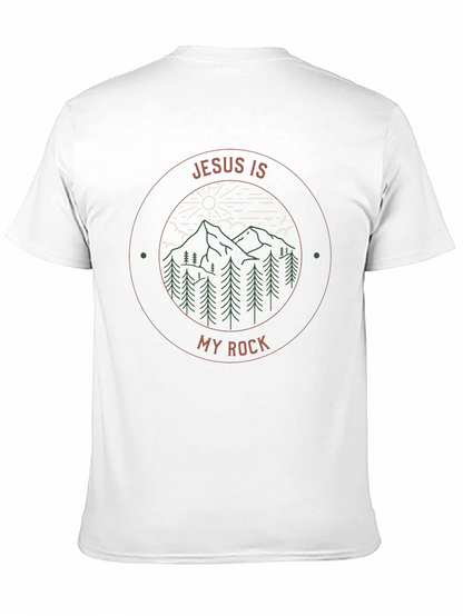 Jesus Is My Rock Graphic Tee - Mountain Design