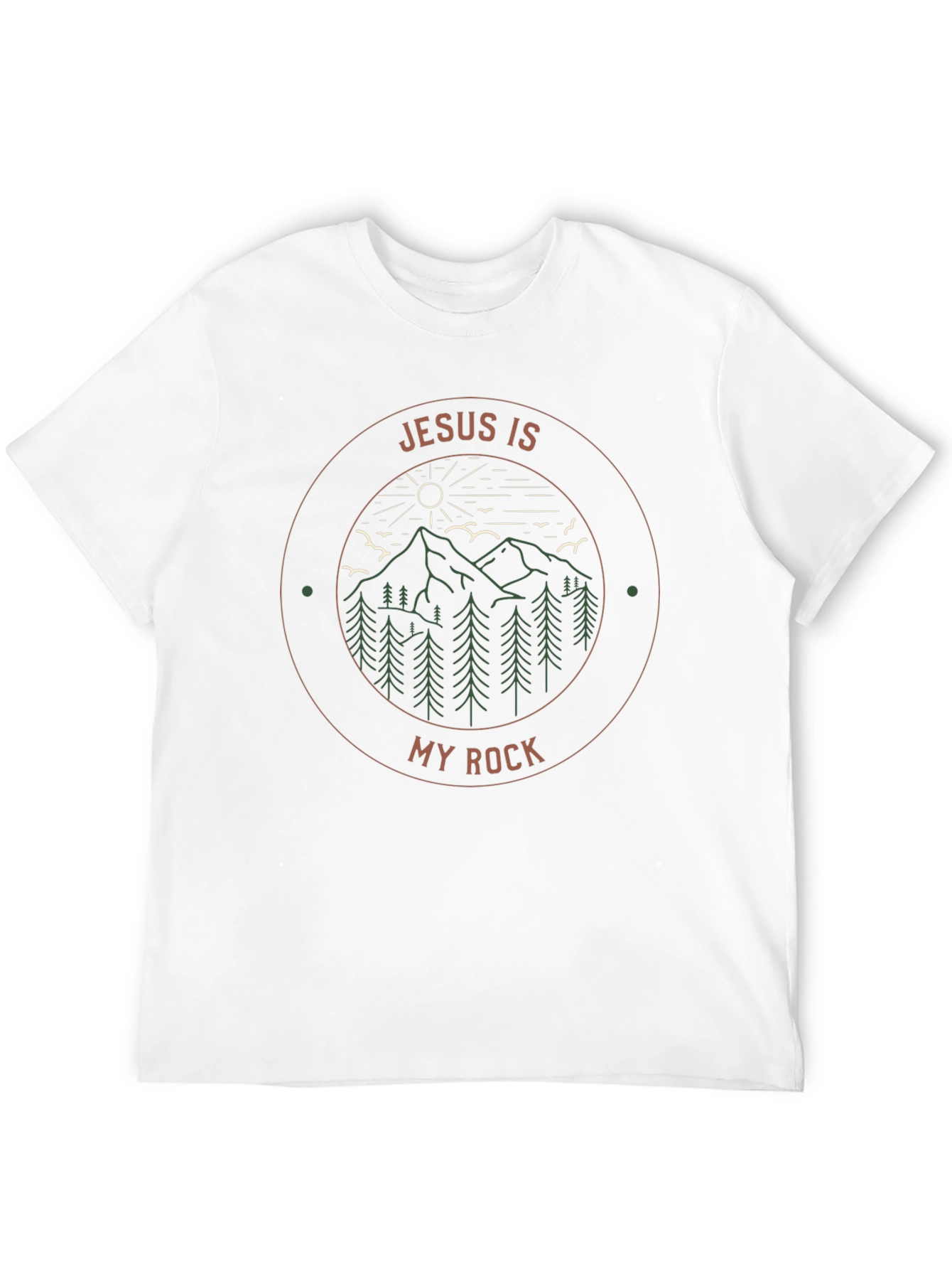 Jesus Is My Rock Graphic Tee - Mountain Design