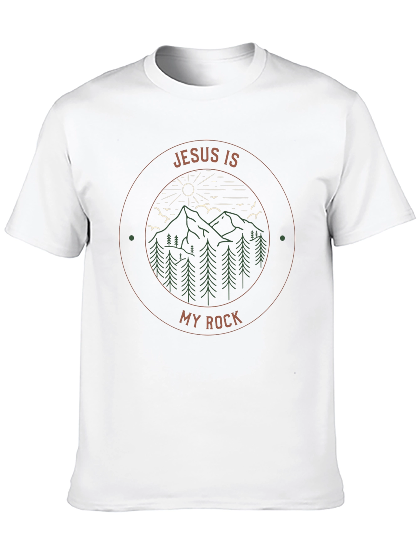 Jesus Is My Rock Graphic Tee - Mountain Design