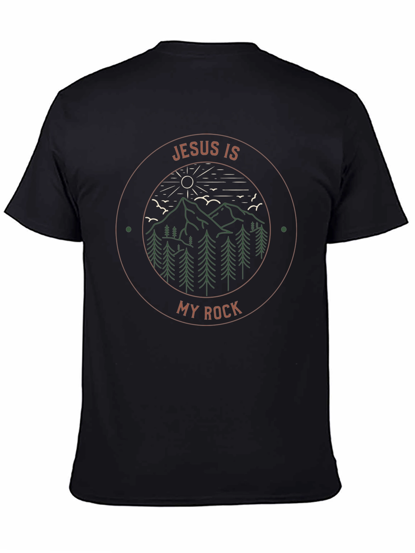 Jesus Is My Rock Graphic Tee - Mountain Design