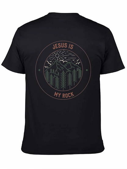 Jesus Is My Rock Graphic Tee - Mountain Design