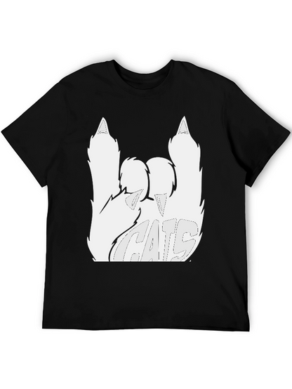 Cats Rock Graphic T-Shirt - Black Cotton Tee