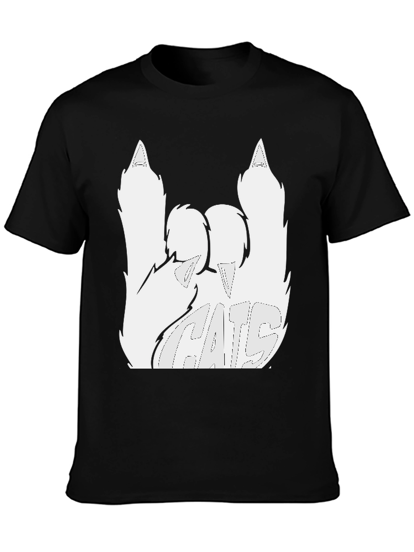 Cats Rock Graphic T-Shirt - Black Cotton Tee