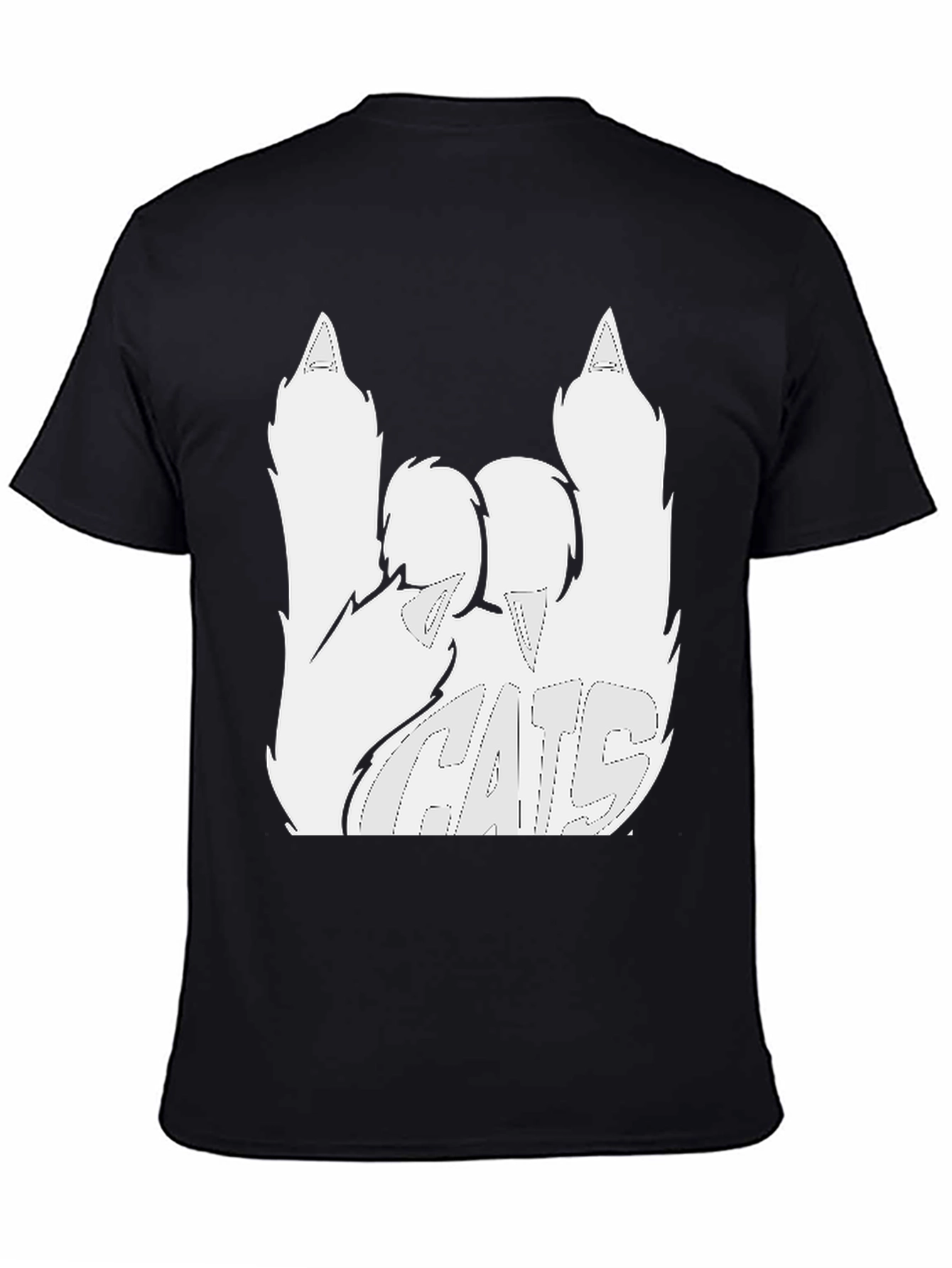 Cats Rock Graphic T-Shirt - Black Cotton Tee