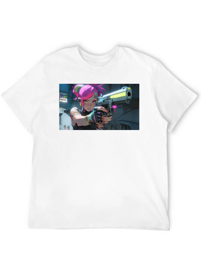 Neon Fury Tee: Edgy Graphic Print Black T-Shirt