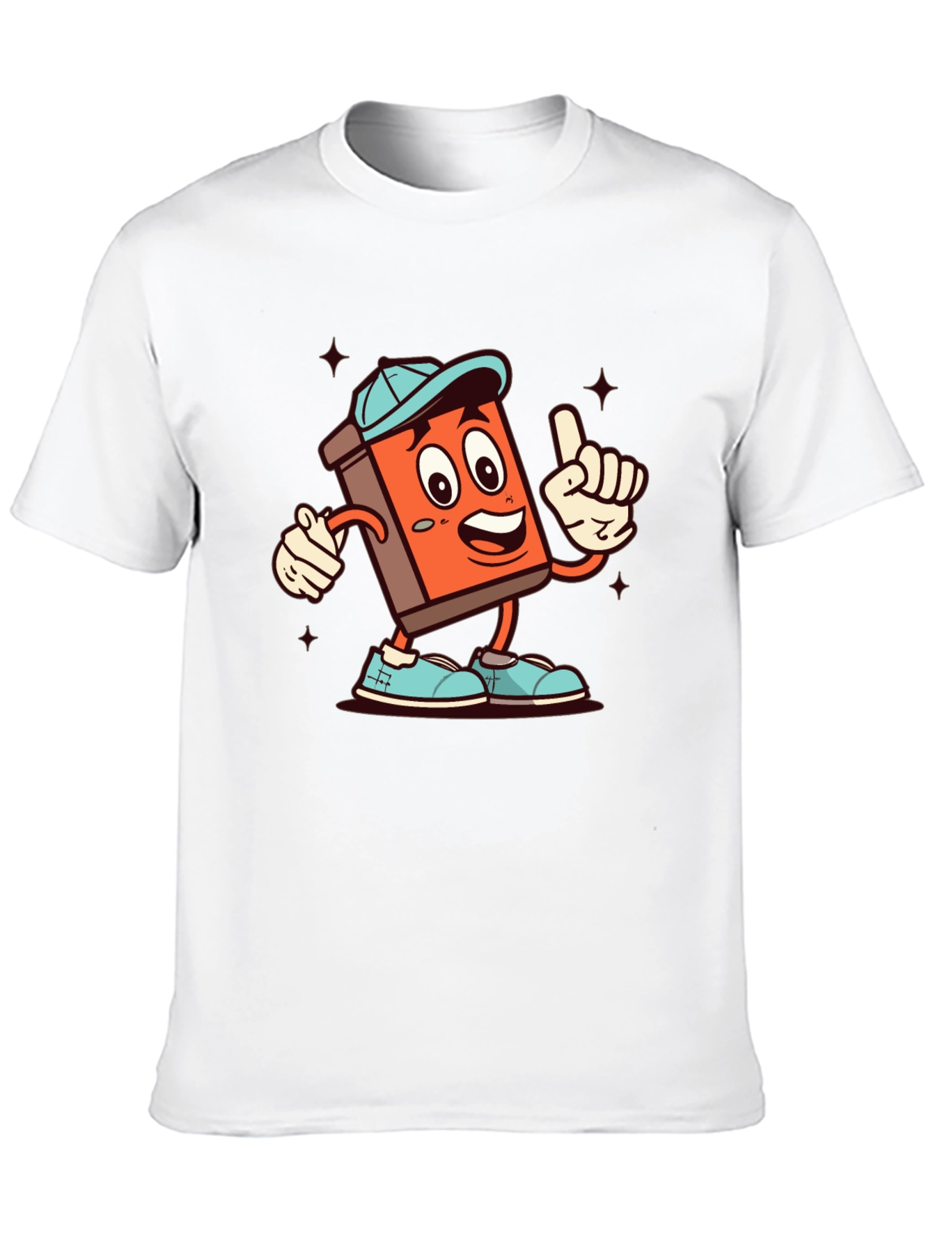 Cartoon Book Character Black T-Shirt