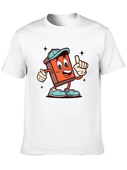 Cartoon Book Character Black T-Shirt
