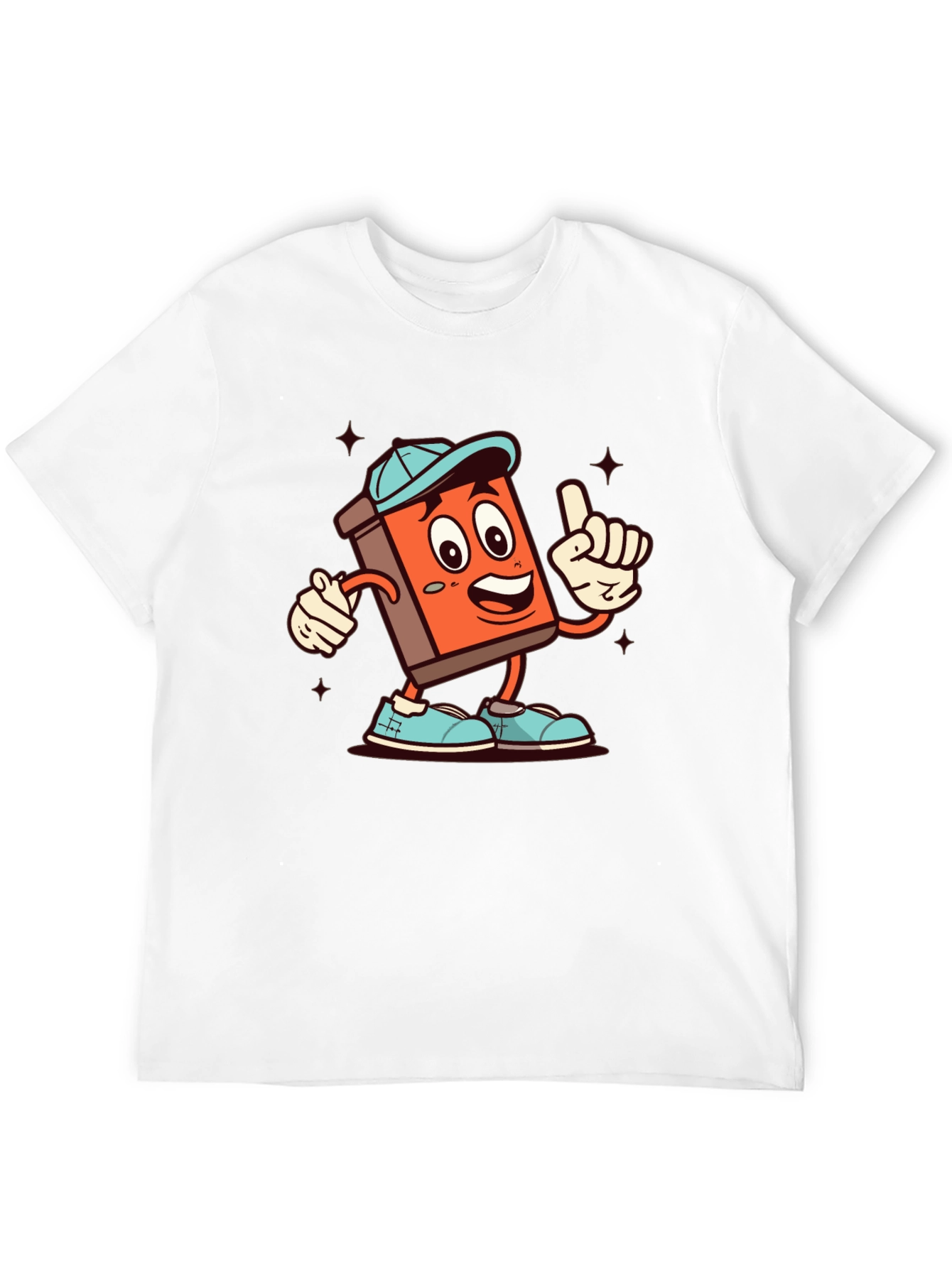 Cartoon Book Character Black T-Shirt