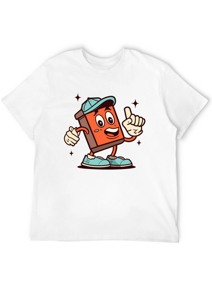 Cartoon Book Character Black T-Shirt