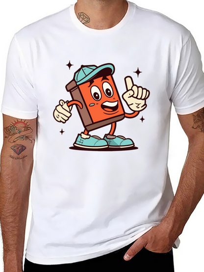 Cartoon Book Character Black T-Shirt