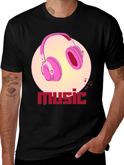 Music Headphones T-Shirt - Stylish Graphic Tee