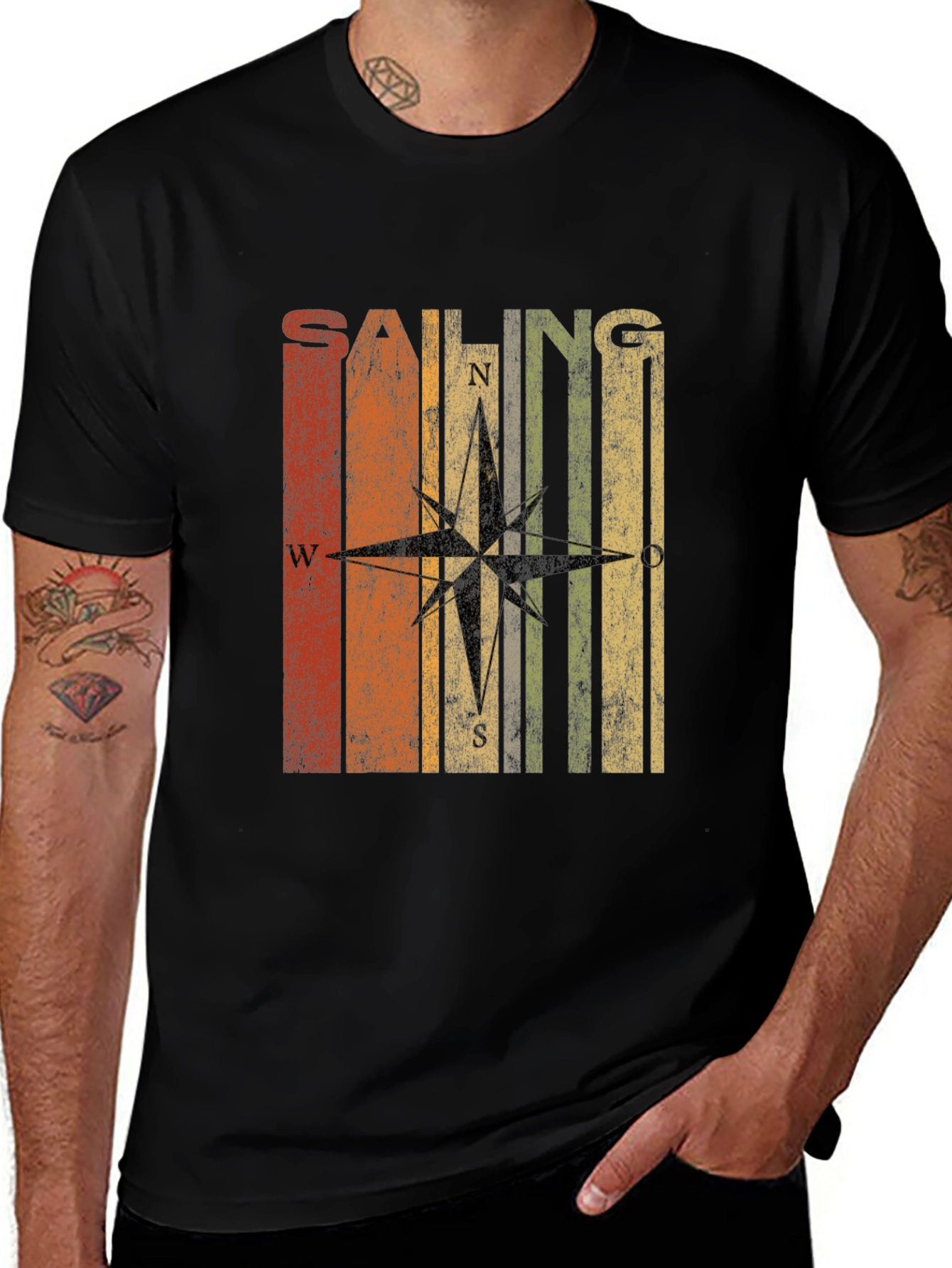 Retro Sailing Compass T-Shirt