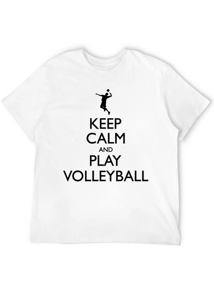 Keep Calm and Play Volleyball Graphic Tee - Black