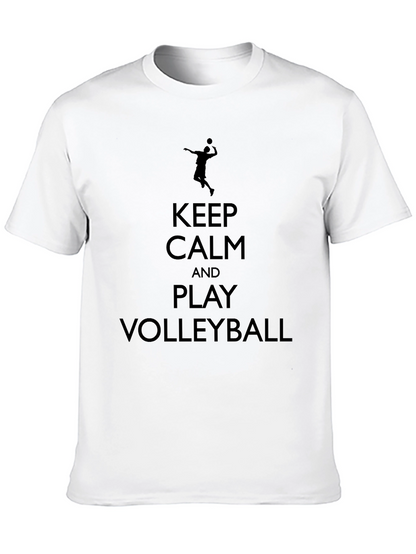 Keep Calm and Play Volleyball Graphic Tee - Black