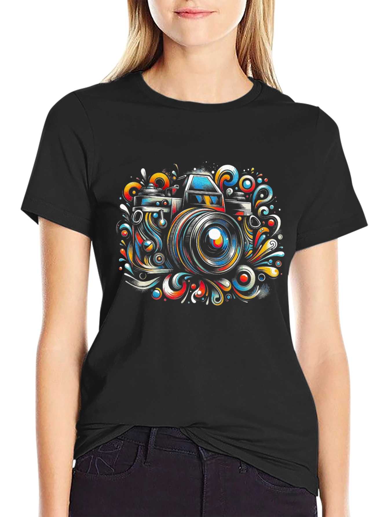 Camera Art Graphic Tee - Stylish Photographer Shirt