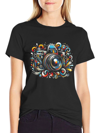 Camera Art Graphic Tee - Stylish Photographer Shirt