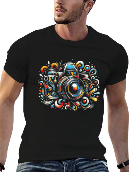 Camera Art Graphic Tee - Stylish Photographer Shirt
