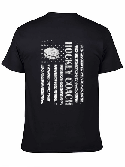 Hockey Coach American Flag T-Shirt