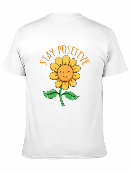 Stay Positive Sunflower Graphic T-Shirt