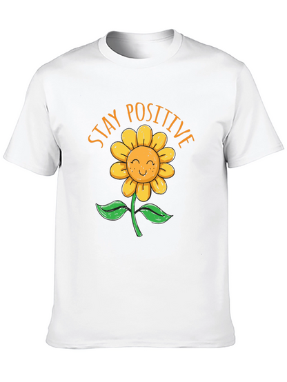 Stay Positive Sunflower Graphic T-Shirt