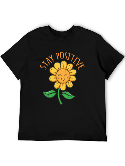 Stay Positive Sunflower Graphic T-Shirt