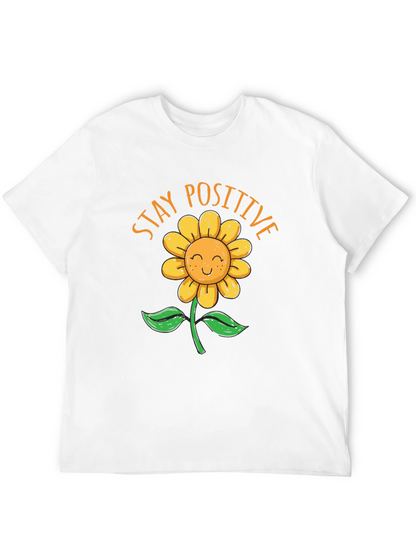 Stay Positive Sunflower Graphic T-Shirt
