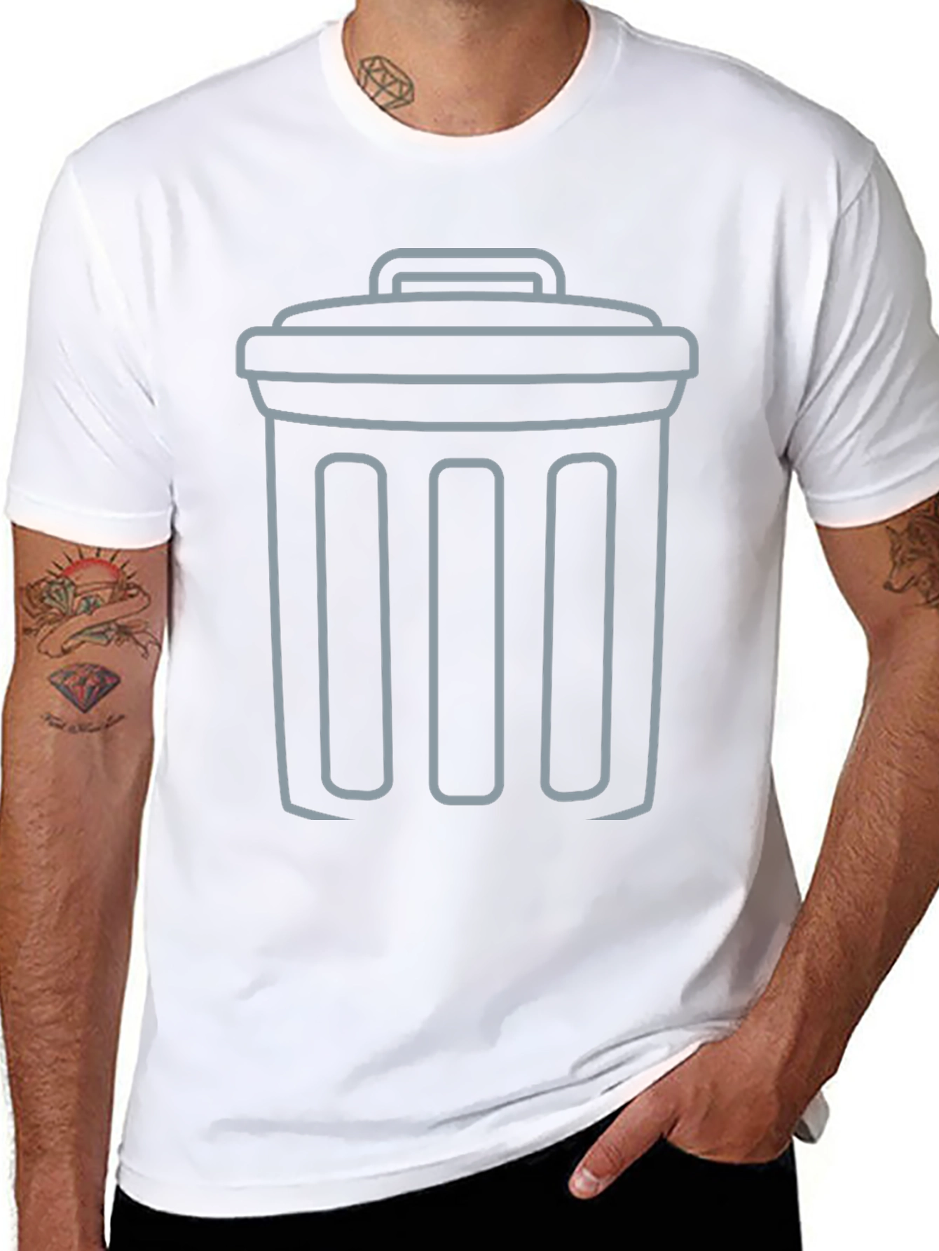 Trash Can Graphic Tee - Humor Shirt