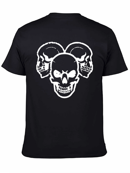 Skull Trio Graphic T-Shirt - Black