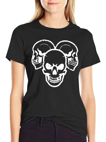 Skull Trio Graphic T-Shirt - Black