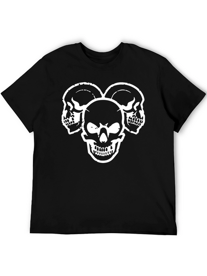 Skull Trio Graphic T-Shirt - Black