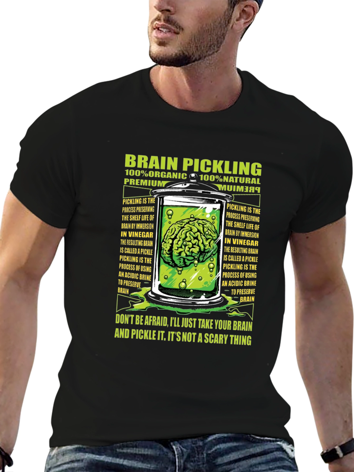 Brain Pickling T-Shirt - Organic Natural Premium Tee