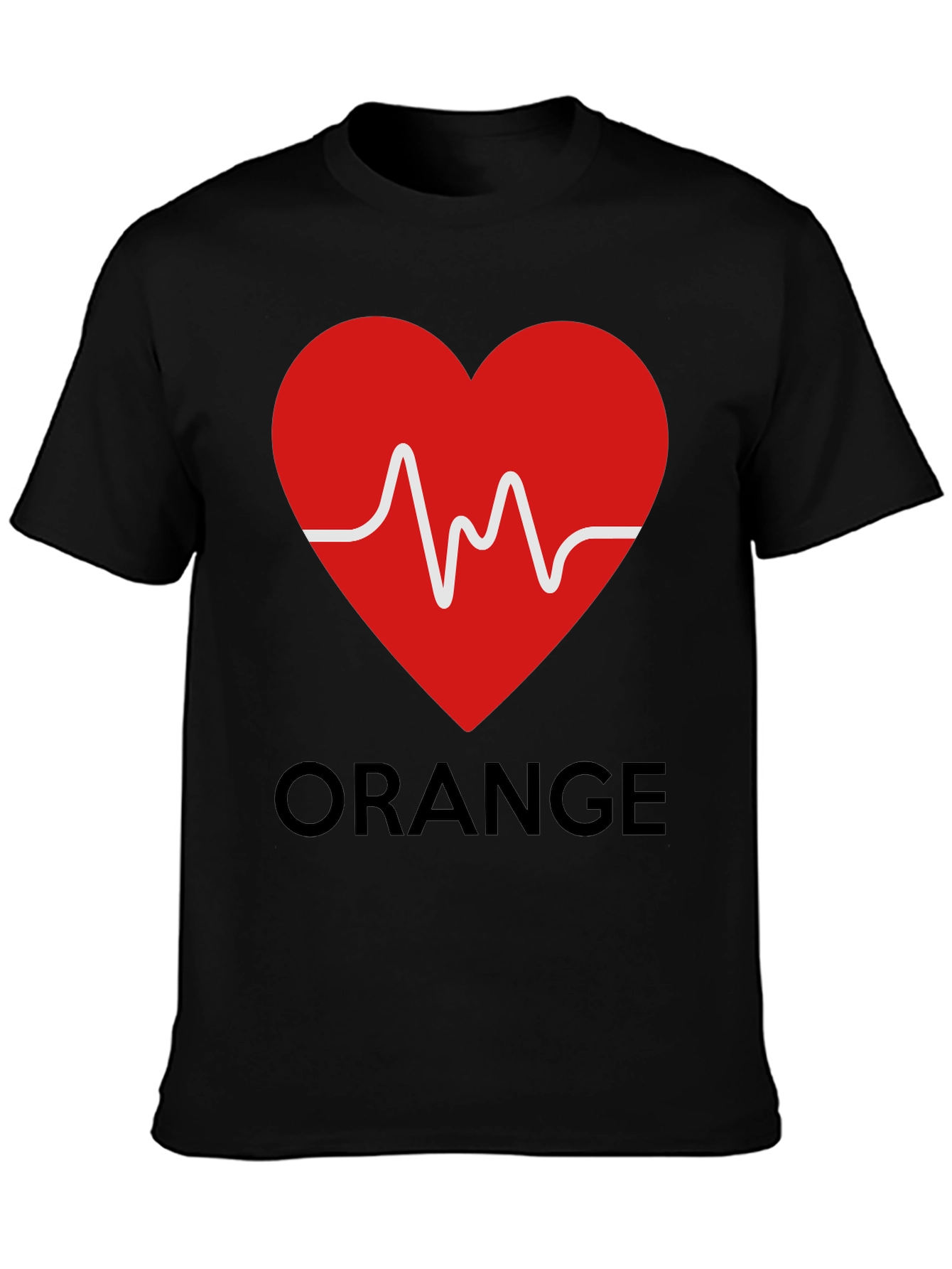 Heartbeat Love Heart Orange Graphic T-Shirt